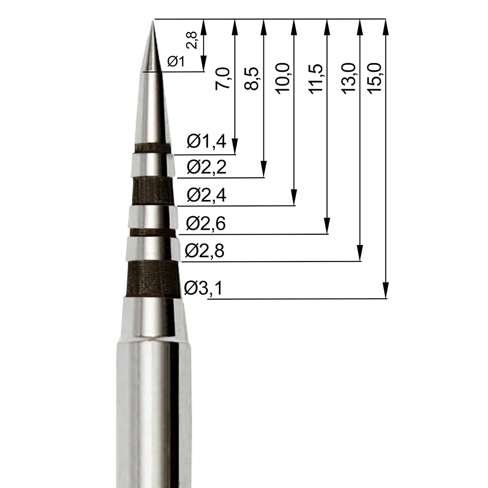 Osteotomo 100-P — disegno tecnico con quote